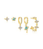 Elegant Flower Star Earrings with Cubic Zirconia - Joane