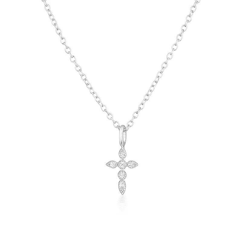 Elegant Adjustable Length Cross Necklace with Cubic Zirconia – Knody