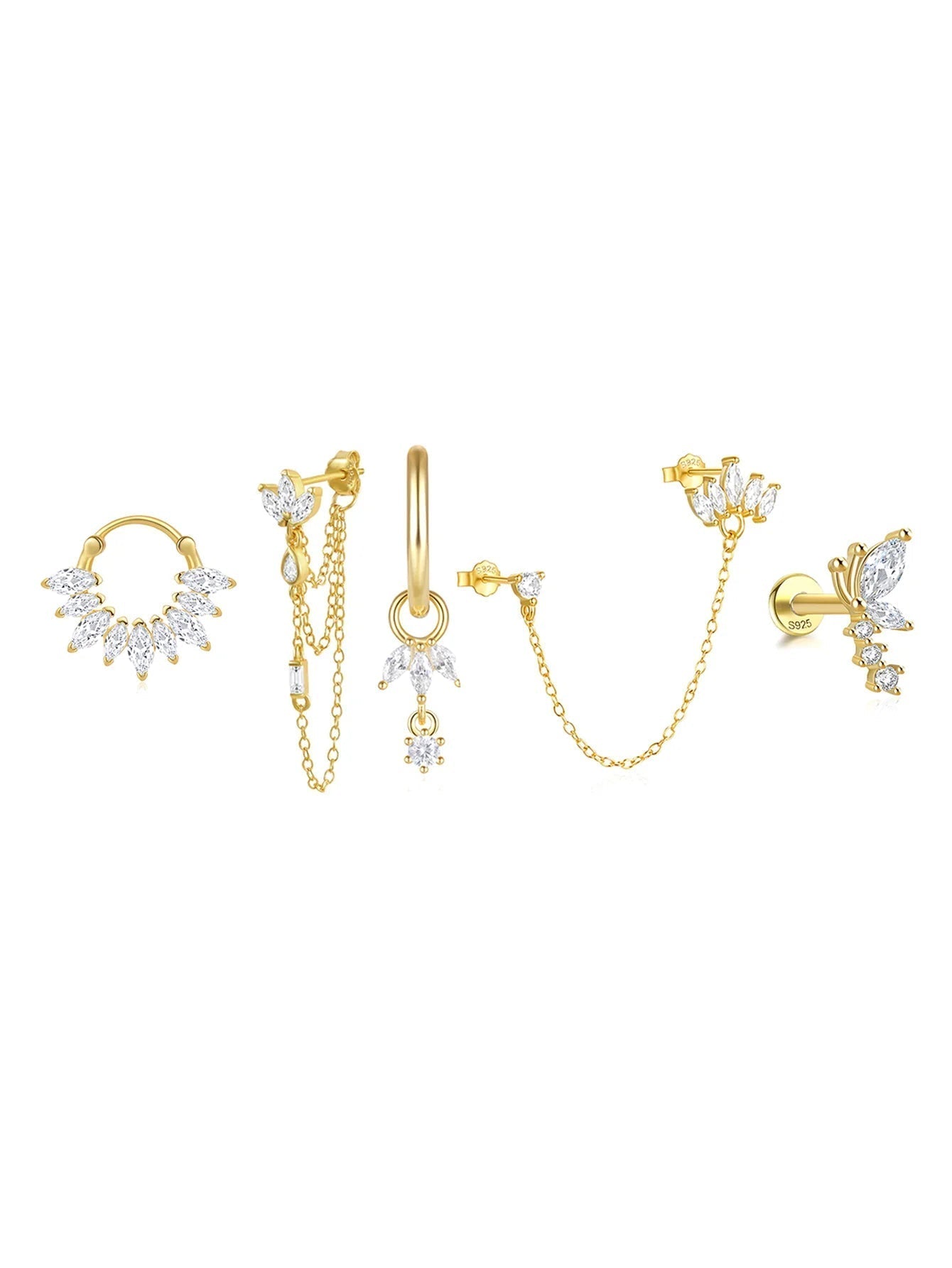Elegant Flower Earrings with Cubic Zirconia - Harper