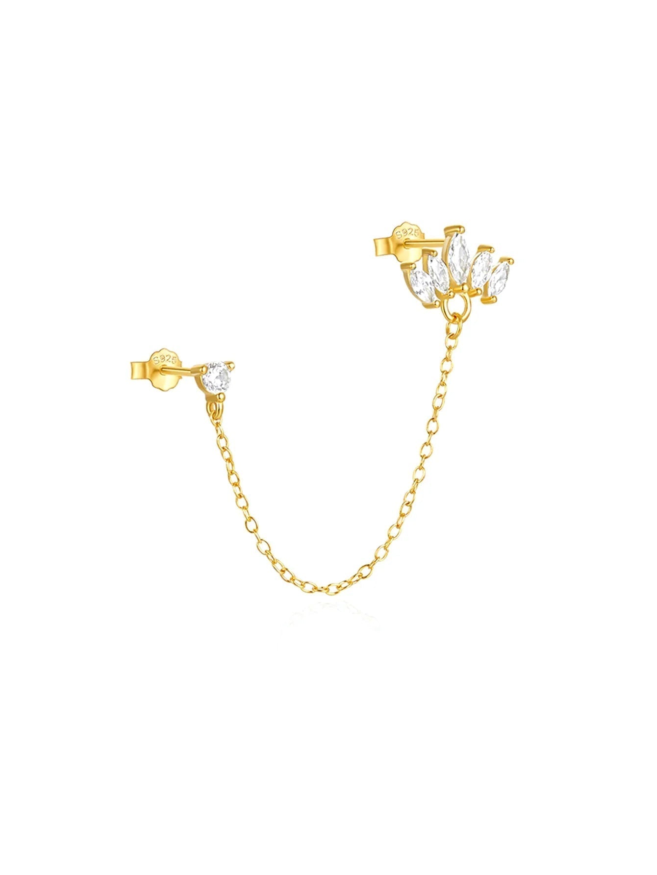 Elegant Flower Earrings with Cubic Zirconia - Harper