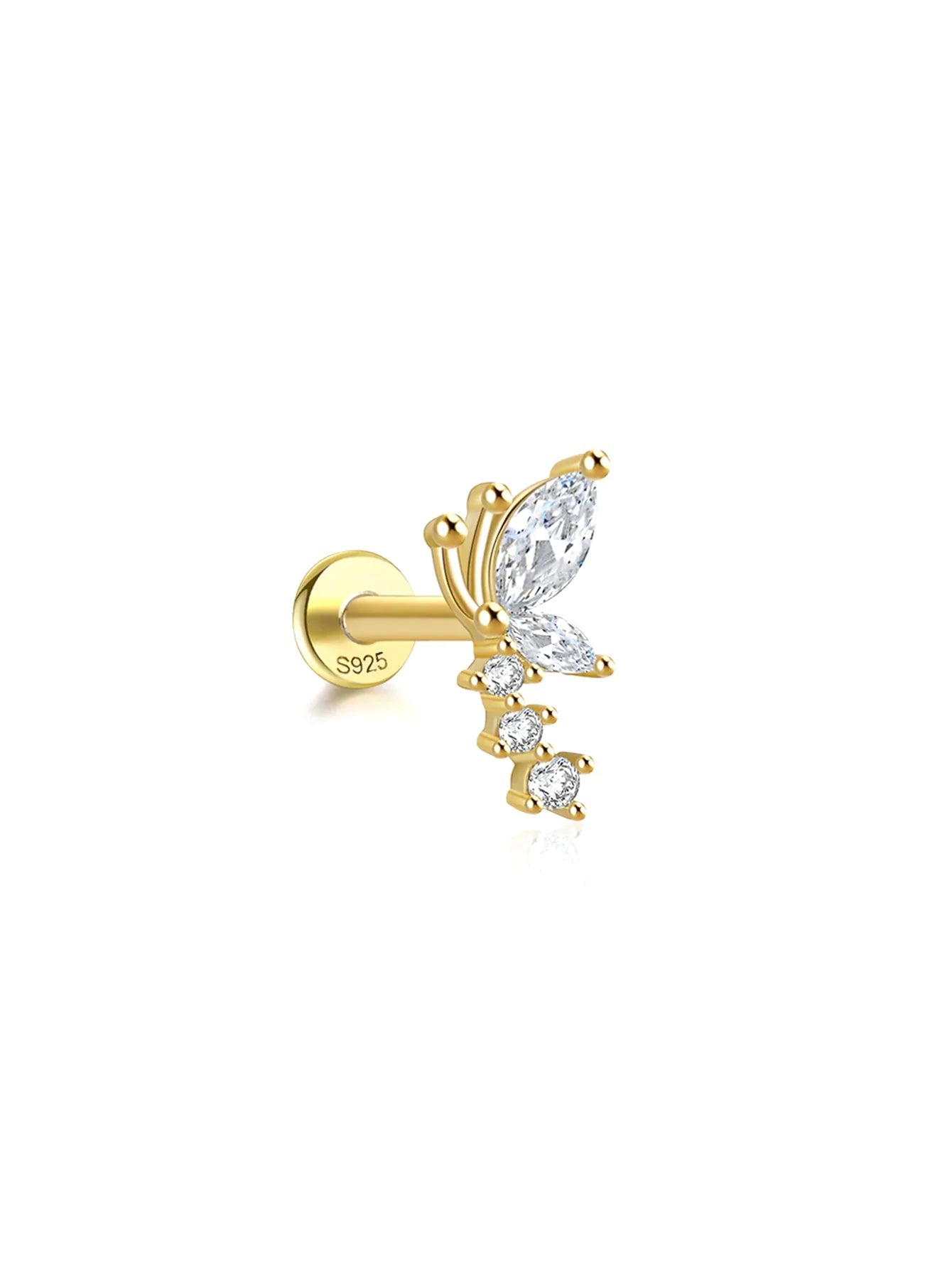 Elegant Flower Earrings with Cubic Zirconia - Harper