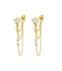 Elegant Flower Earrings with Cubic Zirconia - Harper
