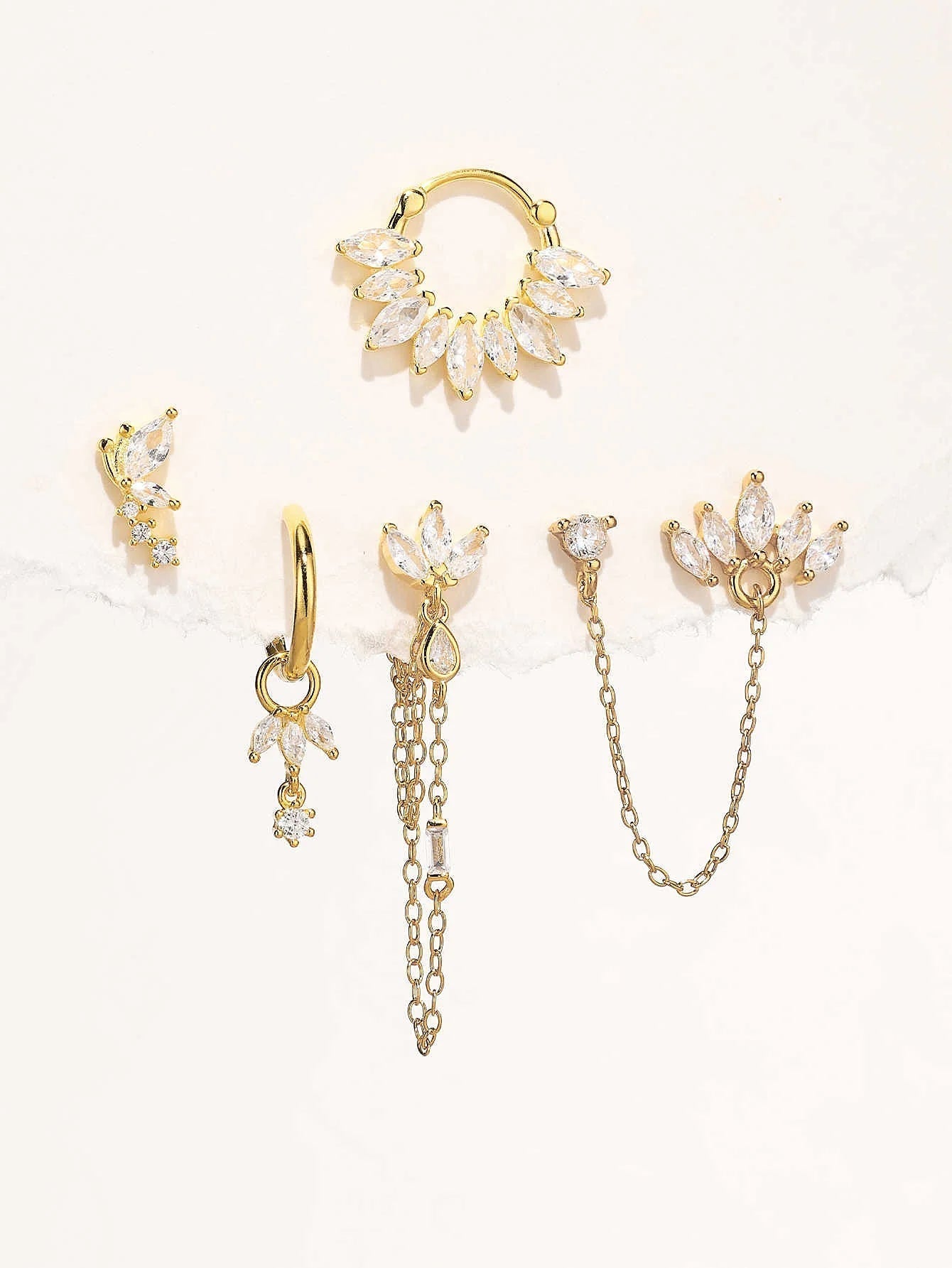 Elegant Flower Earrings with Cubic Zirconia - Harper