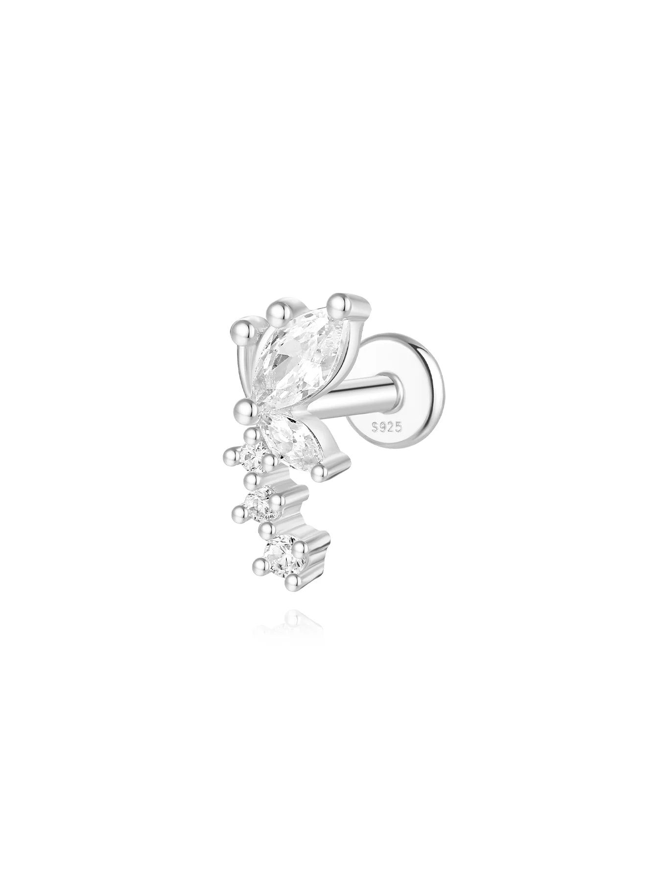 Elegant Flower Earrings with Cubic Zirconia - Harper