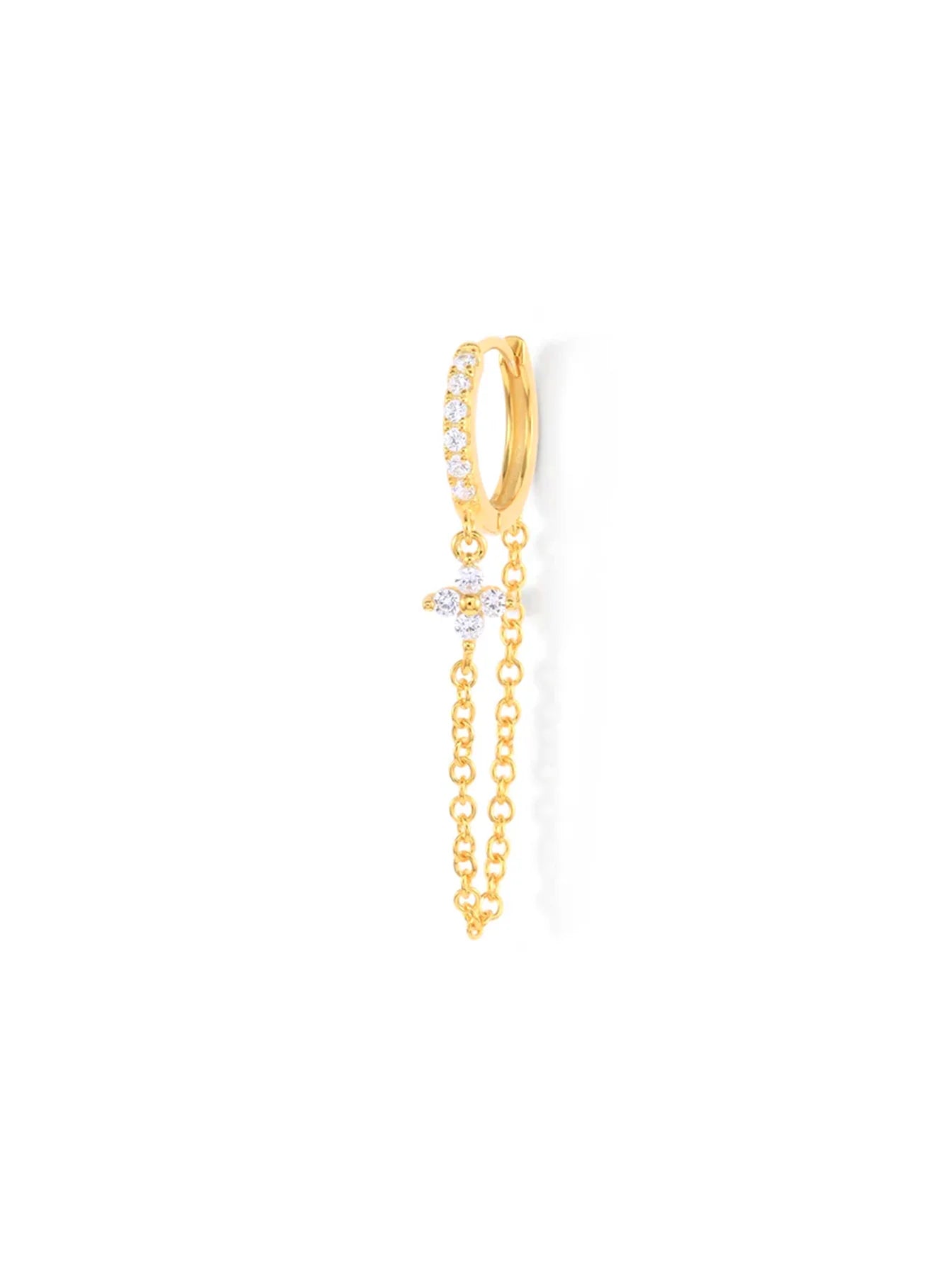 Elegant Flower Earrings with Cubic Zirconia – Georgia