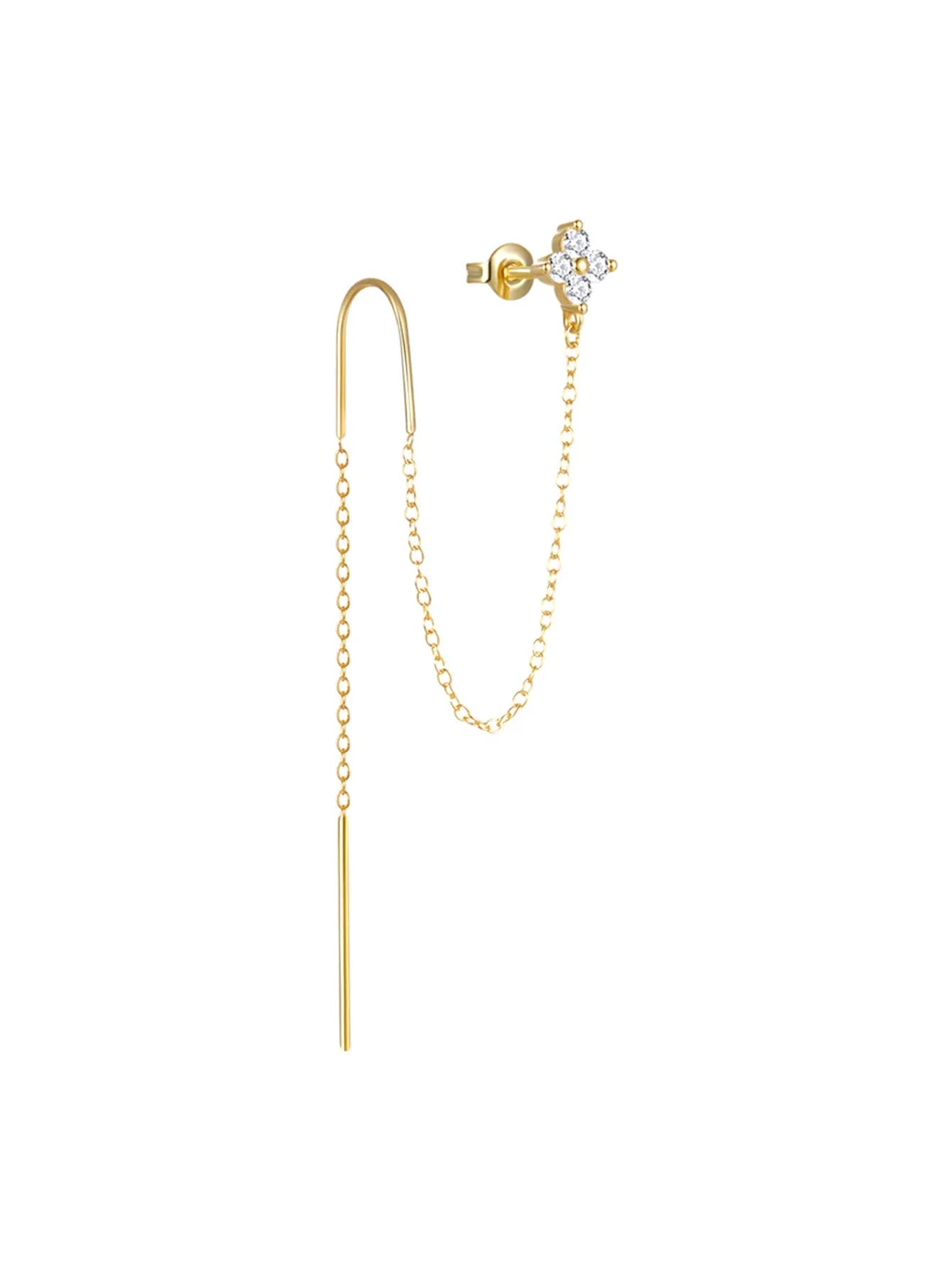 Elegant Flower Earrings with Cubic Zirconia – Georgia