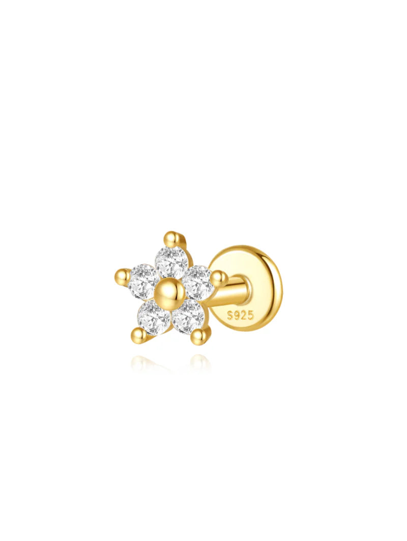 Elegant Flower Earrings with Cubic Zirconia – Georgia