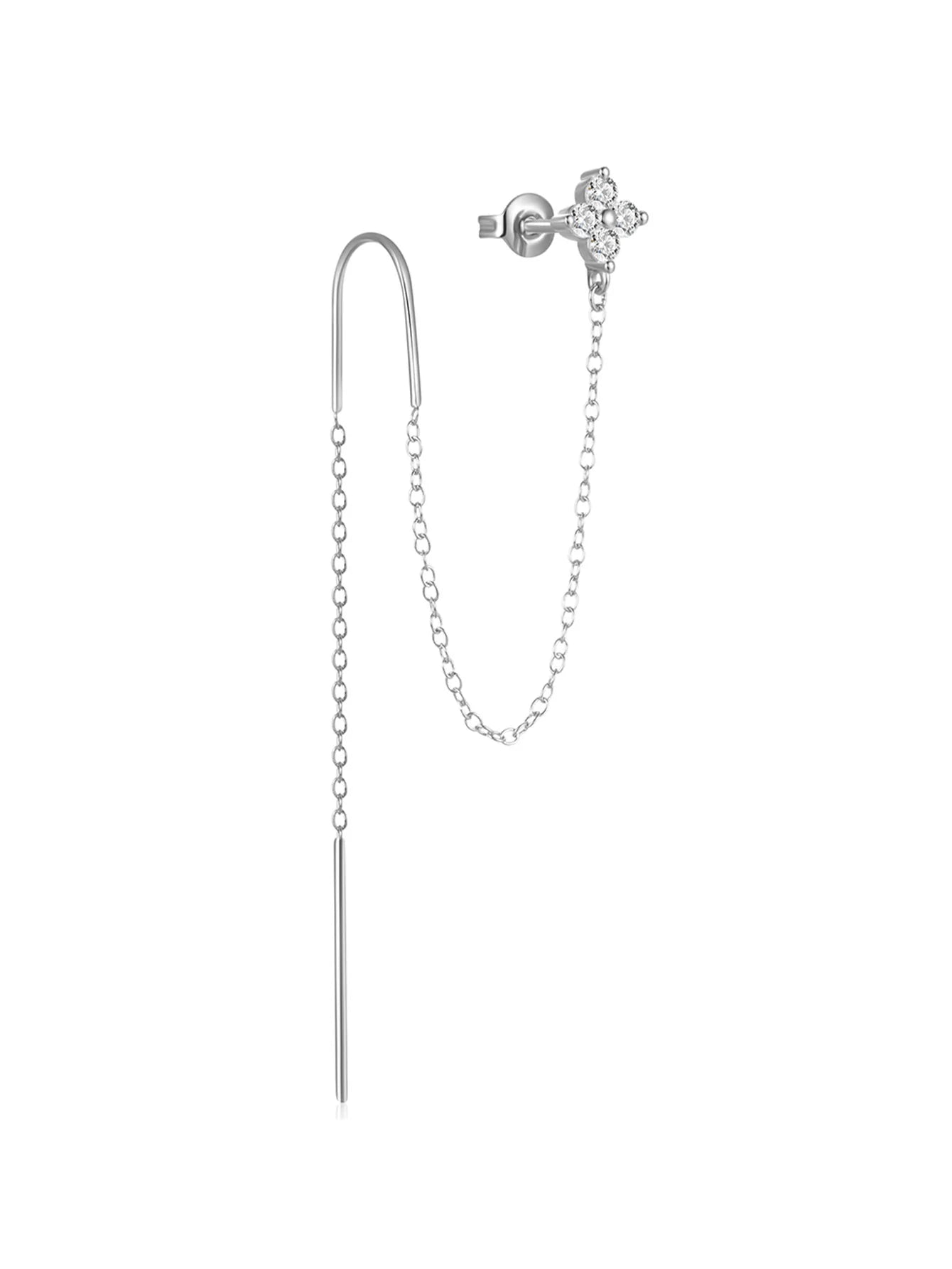 Elegant Flower Earrings with Cubic Zirconia – Georgia