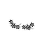 Elegant Flower Stud Earrings with Shiny Obsidian and  Cubic Zirconia - Hopkins