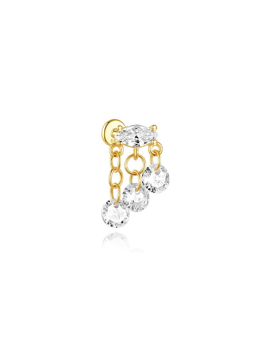 Elegant Ice Crystal Pendant Earrings with Cubic Zirconia – Denise