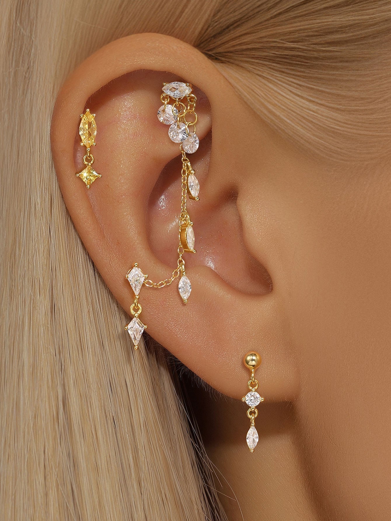 Elegant Ice Crystal Pendant Earrings with Cubic Zirconia – Denise