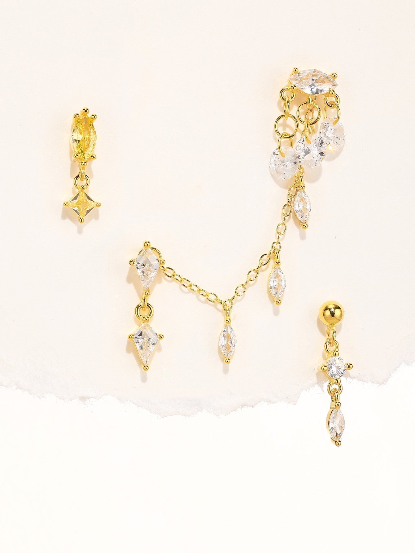 Elegant Ice Crystal Pendant Earrings with Cubic Zirconia – Denise
