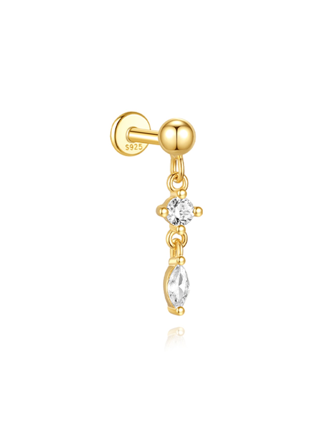Elegant Ice Crystal Pendant Earrings with Cubic Zirconia – Denise