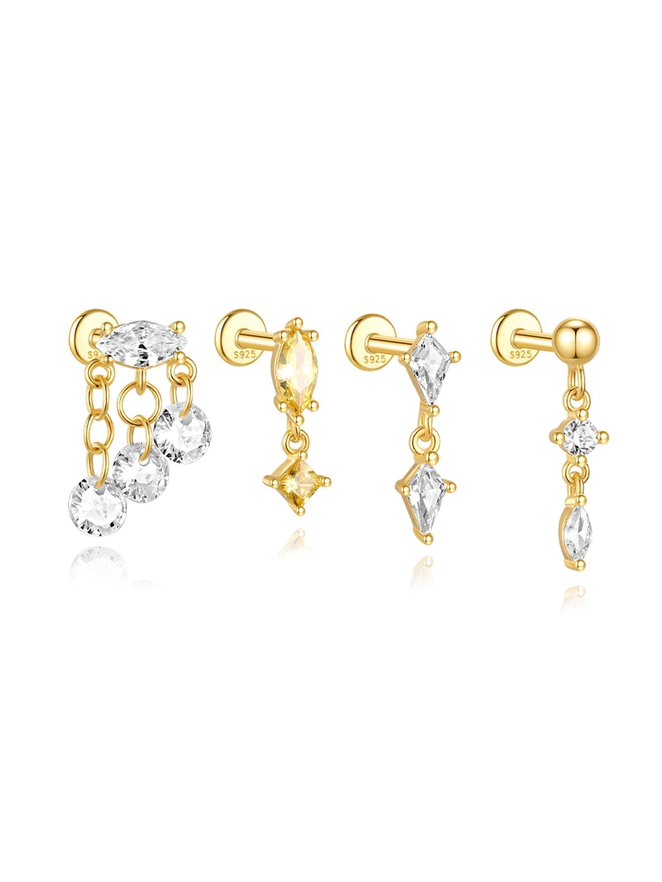 Elegant Ice Crystal Pendant Earrings with Cubic Zirconia – Denise