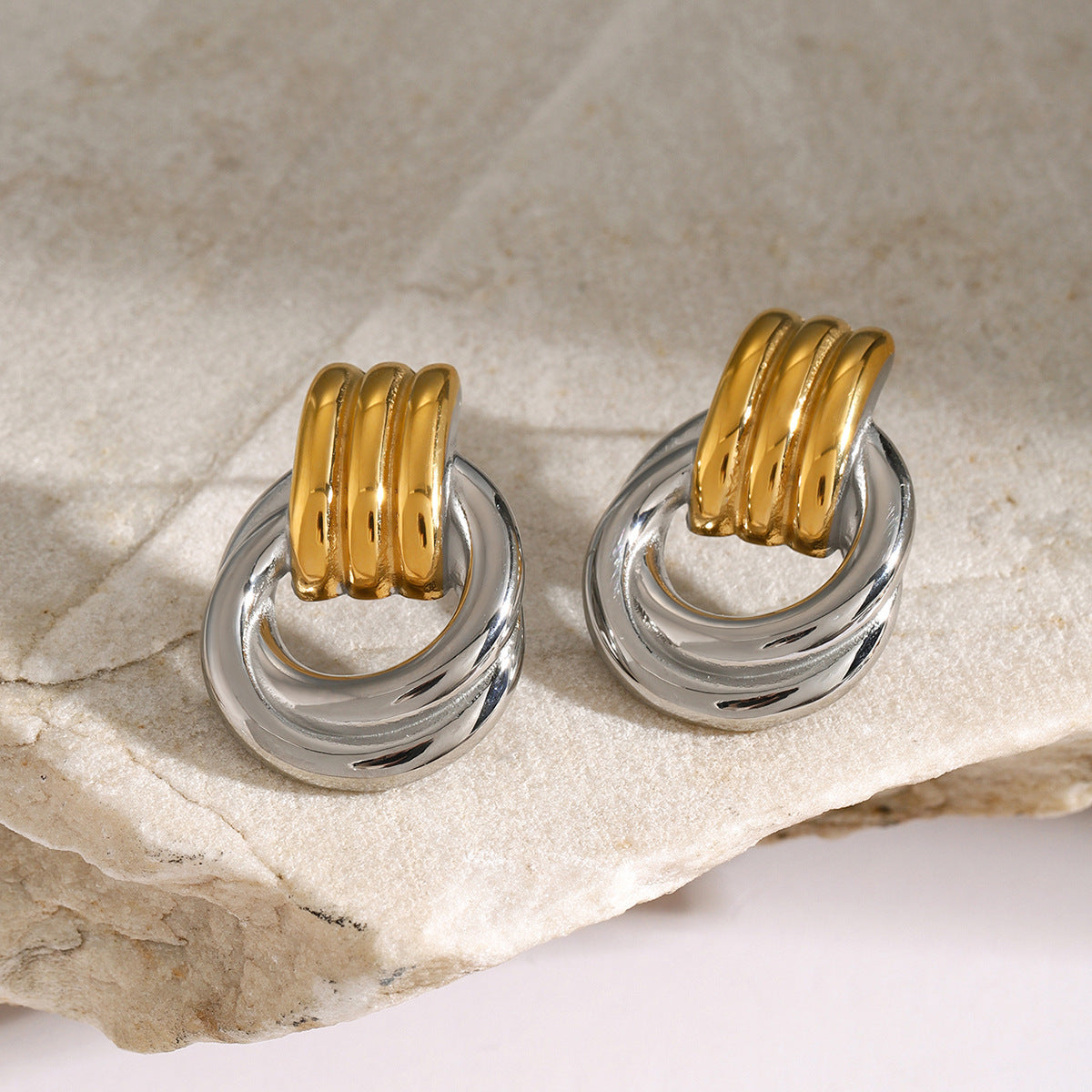 Elegant 925 Sterling Silver and 18K Gold Plated Old Money Style Earrings – Ardalle