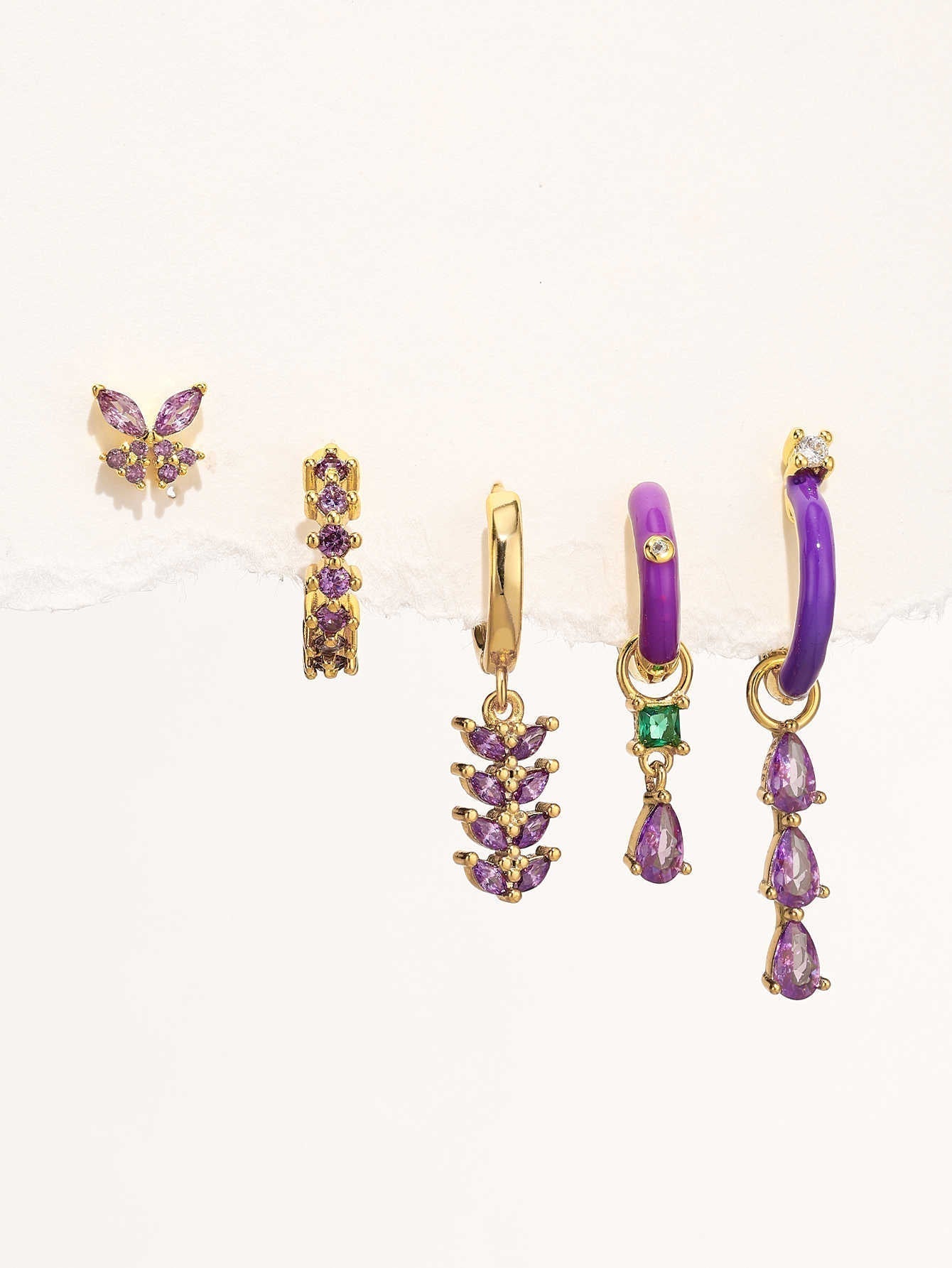 Elegant Violet Earring Set -  Pattesley