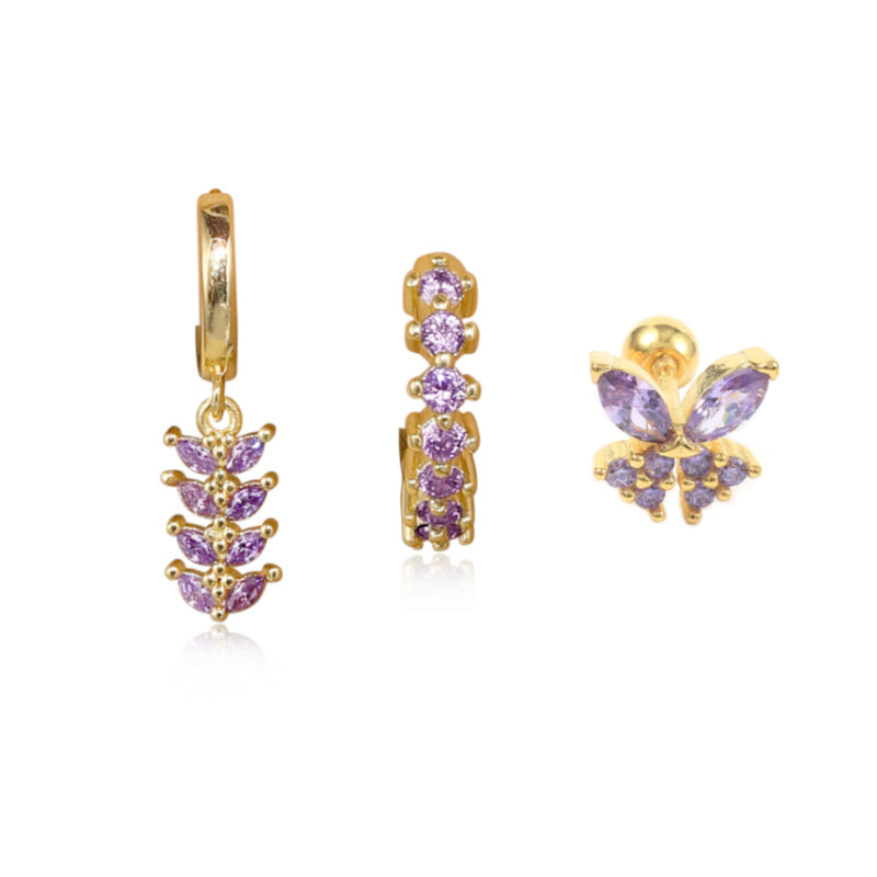 Elegant Violet Earring Set -  Pattesley