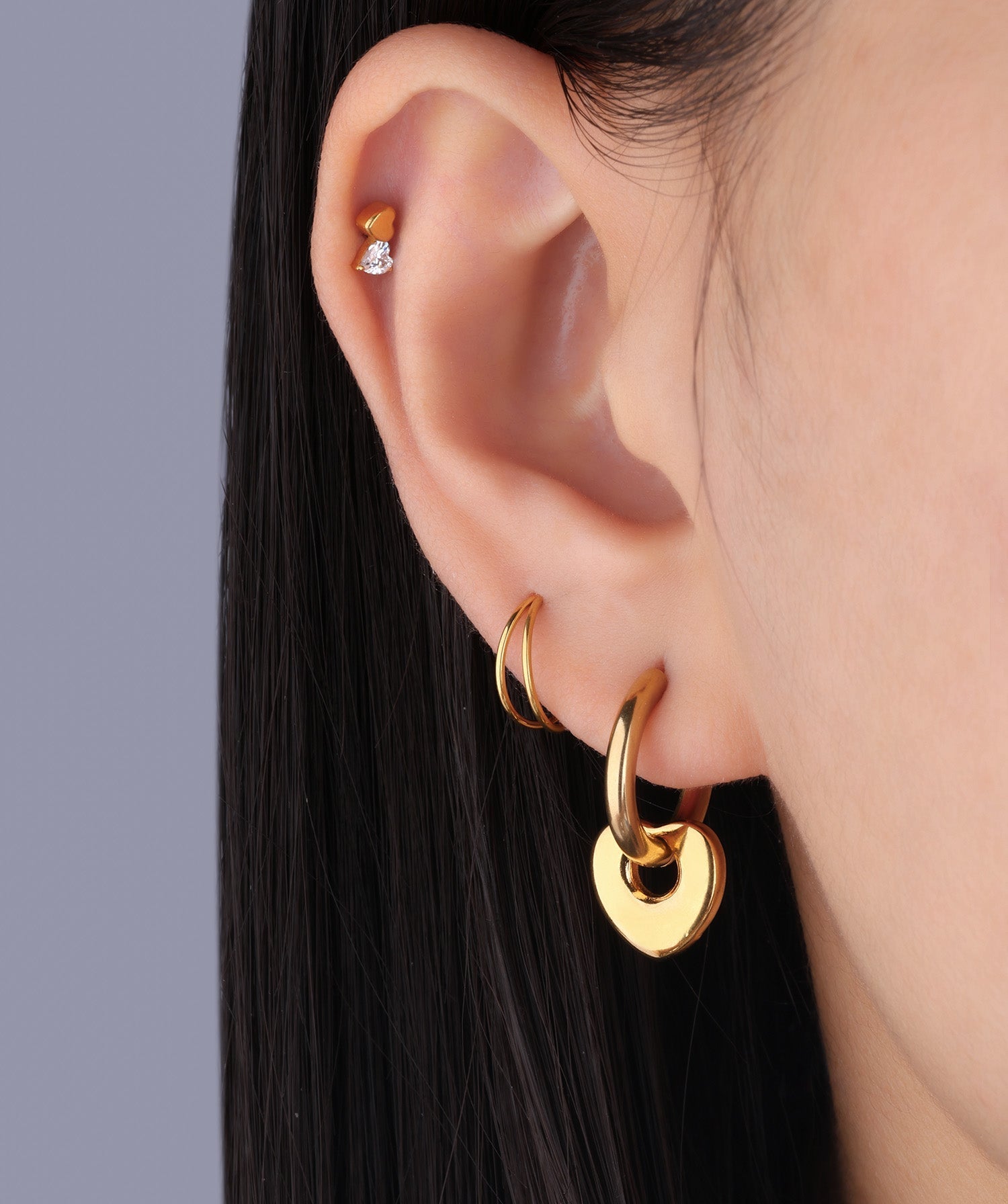 Double Hoop Clicker Earrings Available in Multiple Sizes - Lowthe