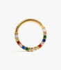 Rainbow Clicker Hoop with CZ for Daith and Septum Piercings - Everdon