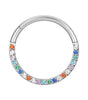 Rainbow Clicker Hoop with CZ for Daith and Septum Piercings - Everdon