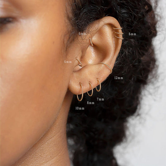 Thin Twisted Hoop Rings for Ear and Nose Piercings – Purlles