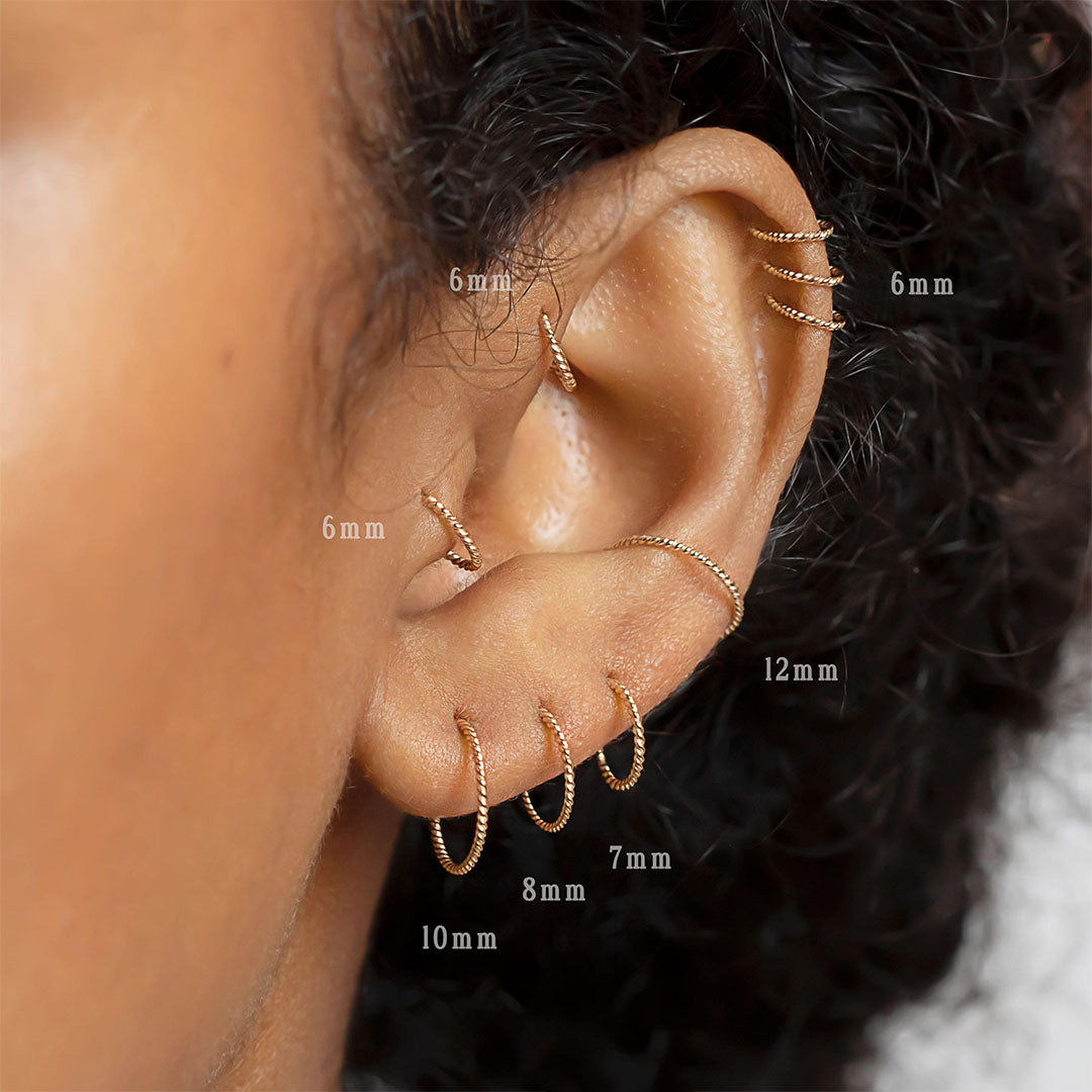 Thin Twisted Hoop Rings for Ear and Nose Piercings – Purlles