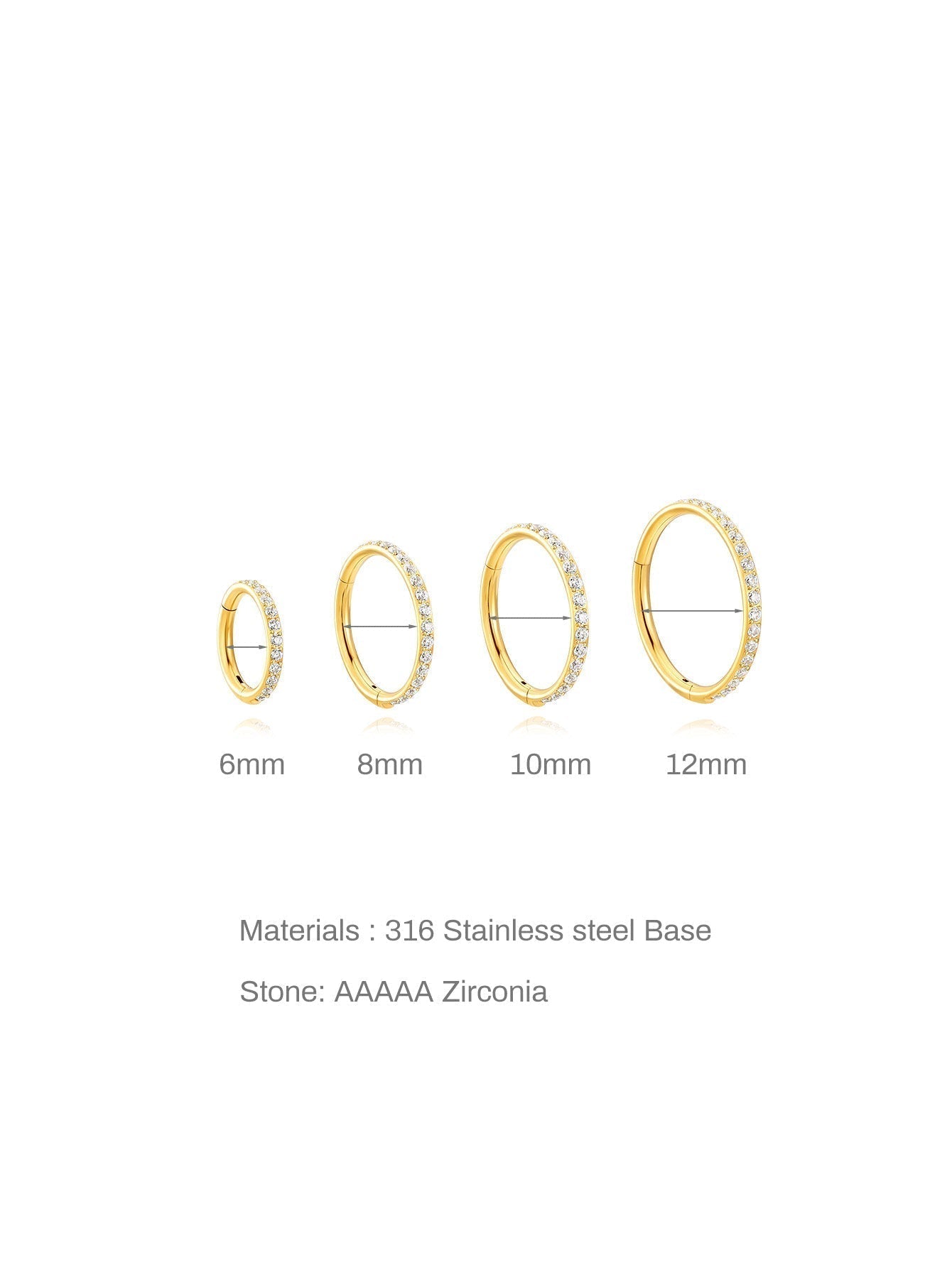 G23 Titanium Waterproof Cartilage Hoop with Cubic Zirconia – Sybyll