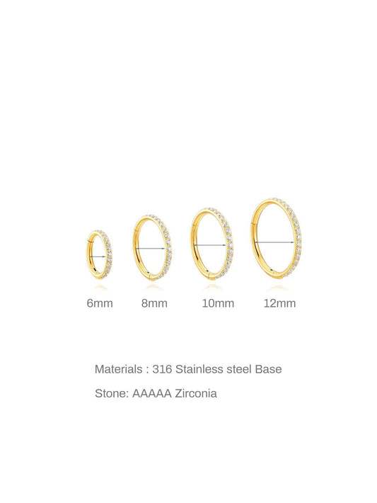 G23 Titanium Waterproof Cartilage Hoop with Cubic Zirconia – Sybyll