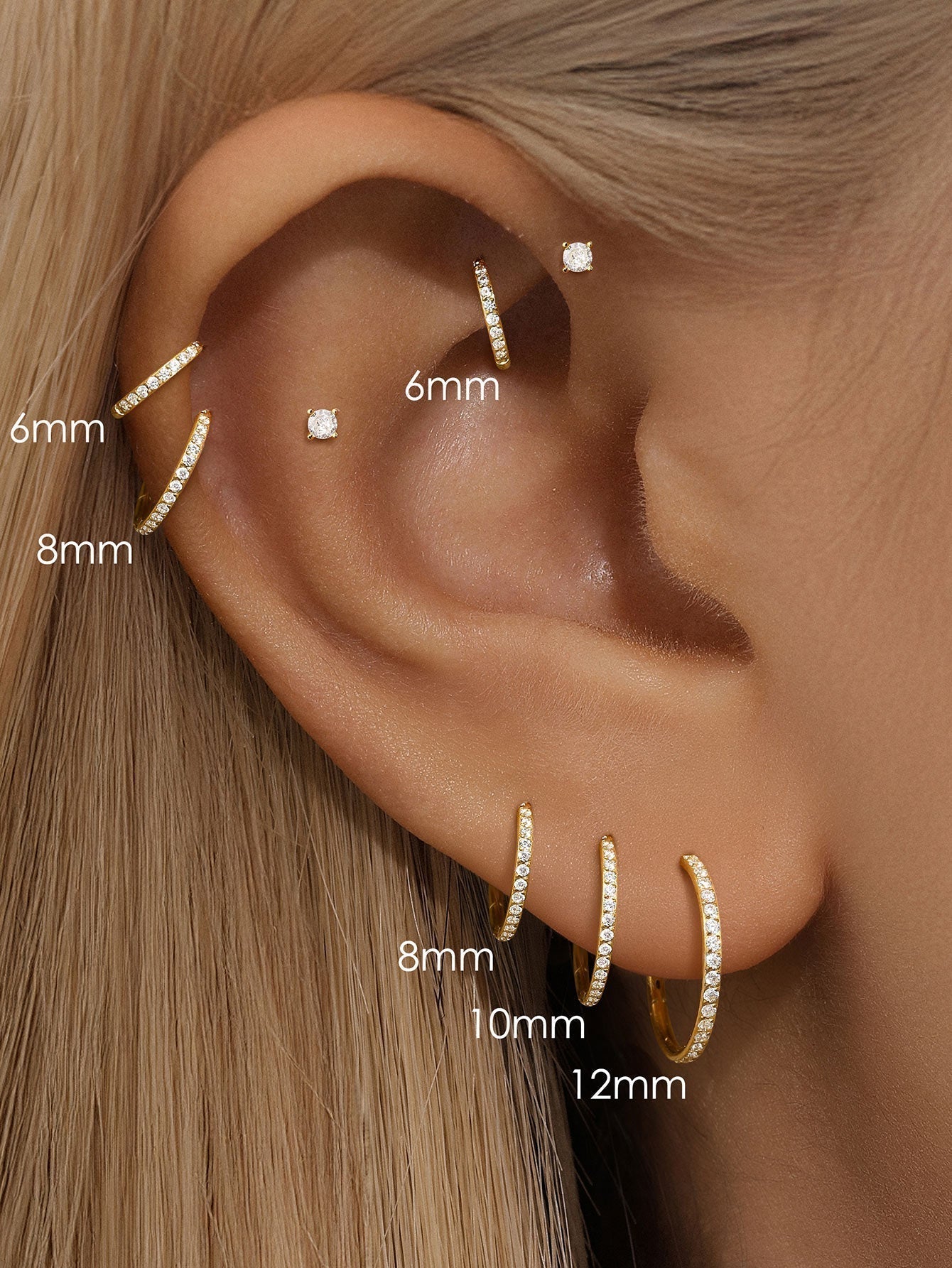 G23 Titanium Waterproof Cartilage Hoop with Cubic Zirconia – Sybyll