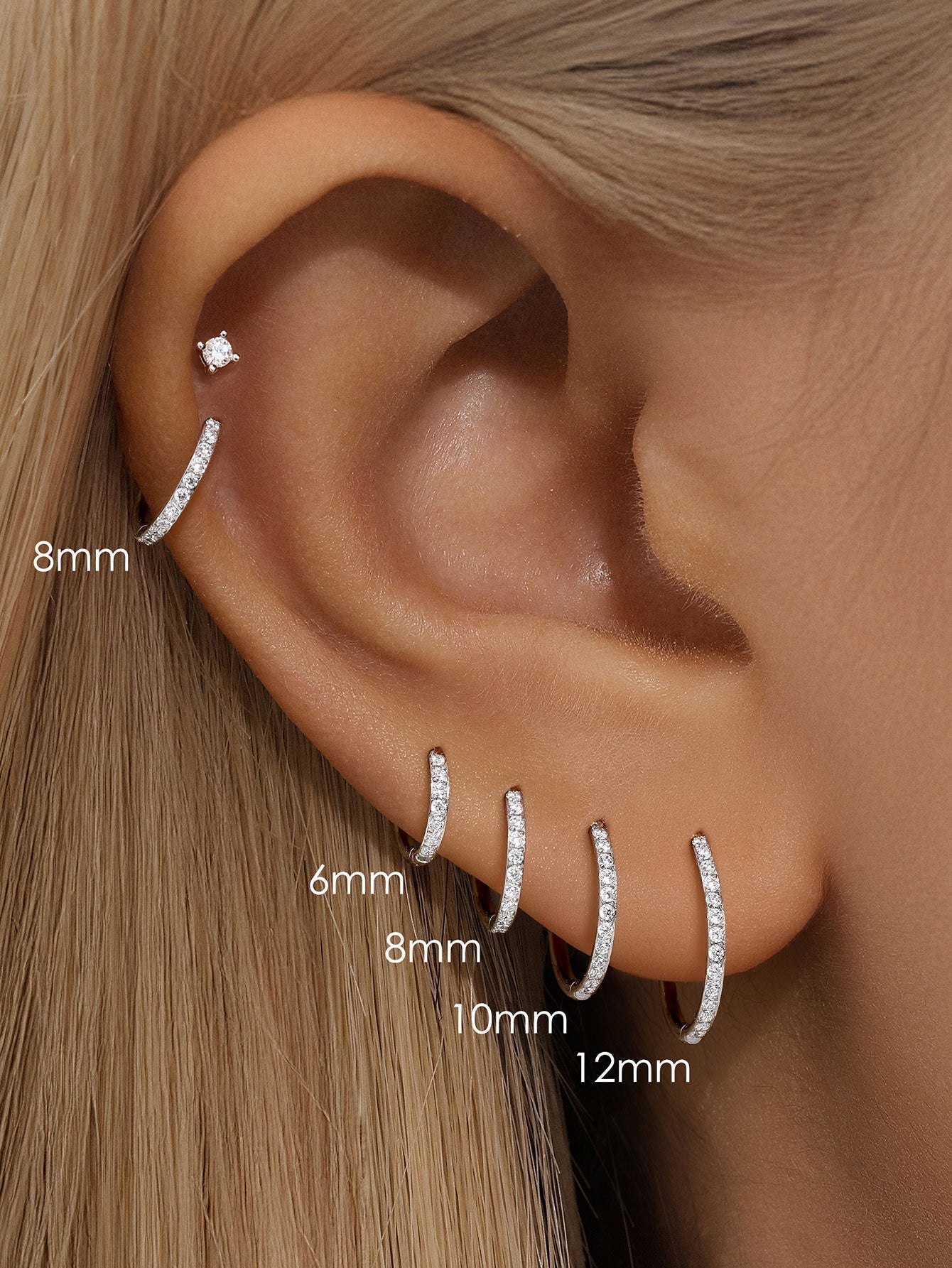 G23 Titanium Waterproof Cartilage Hoop with Cubic Zirconia – Sybyll