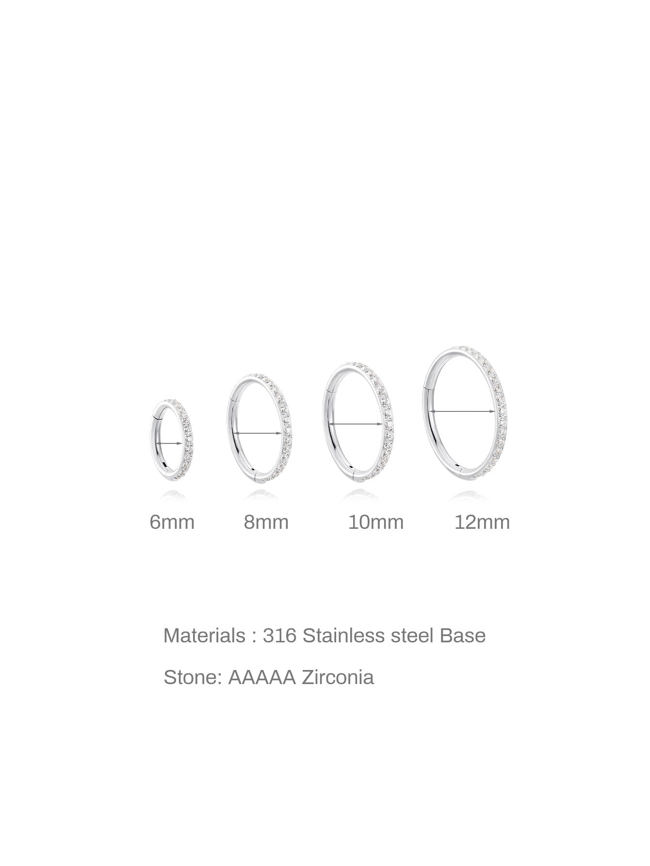 G23 Titanium Waterproof Cartilage Hoop with Cubic Zirconia – Sybyll