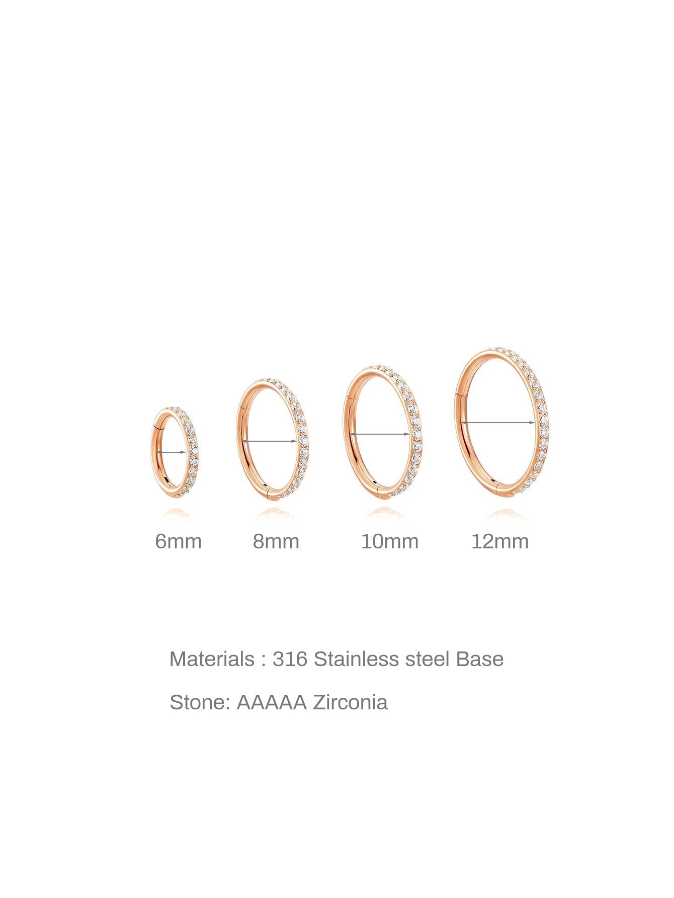 G23 Titanium Waterproof Cartilage Hoop with Cubic Zirconia – Sybyll