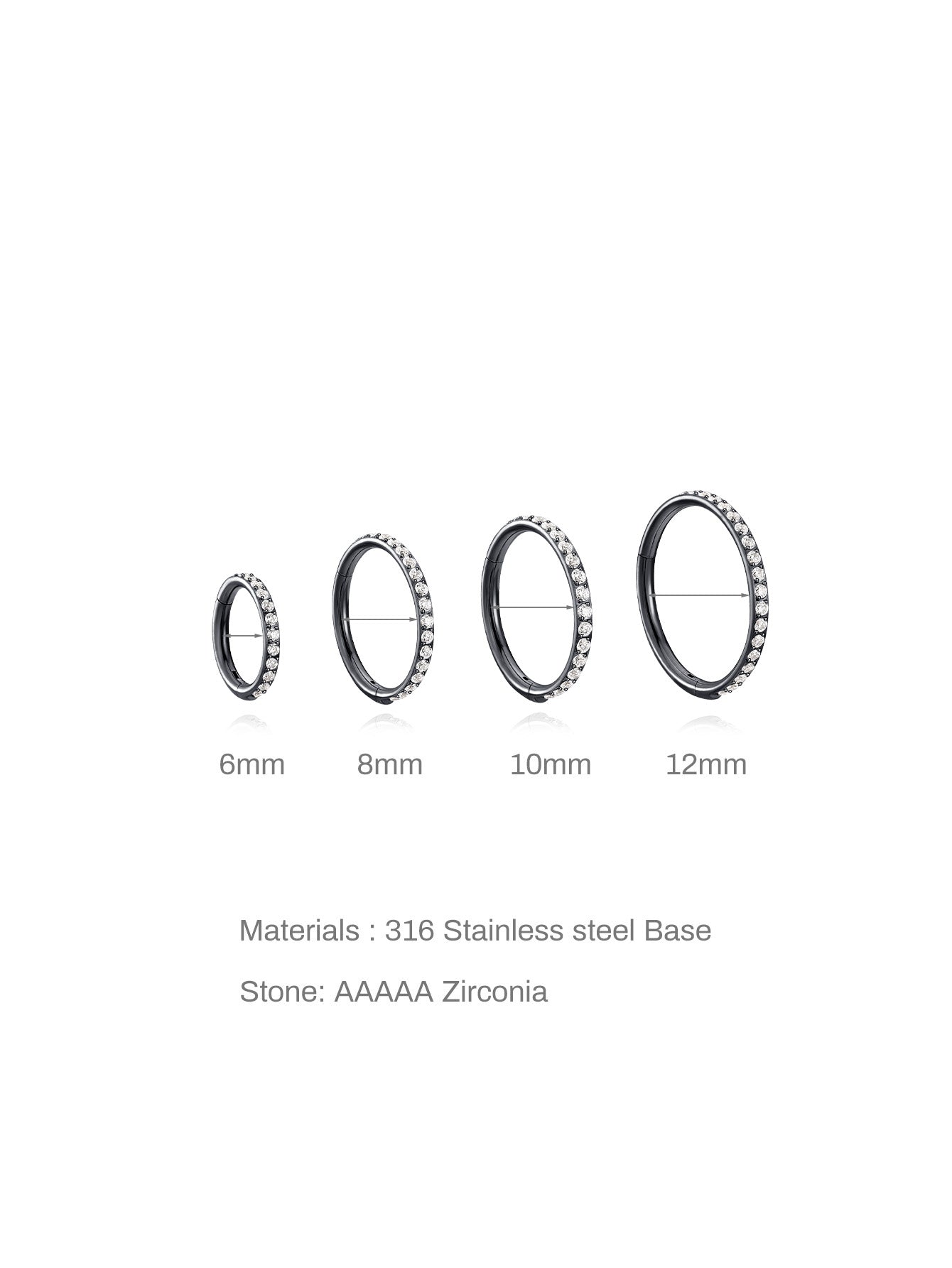 G23 Titanium Waterproof Cartilage Hoop with Cubic Zirconia – Sybyll