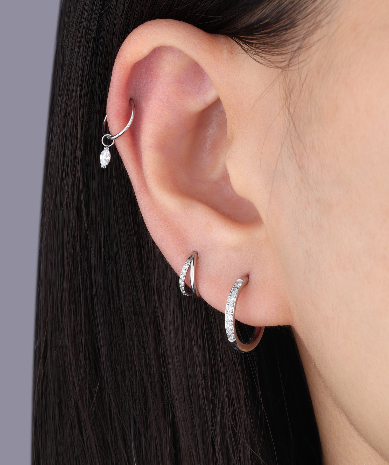 Waterproof Marquise Dangle Earrings with Cubic Zirconia – Lydia