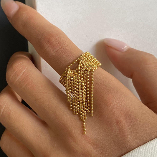 Gold Modern Tassel Ring – Josian