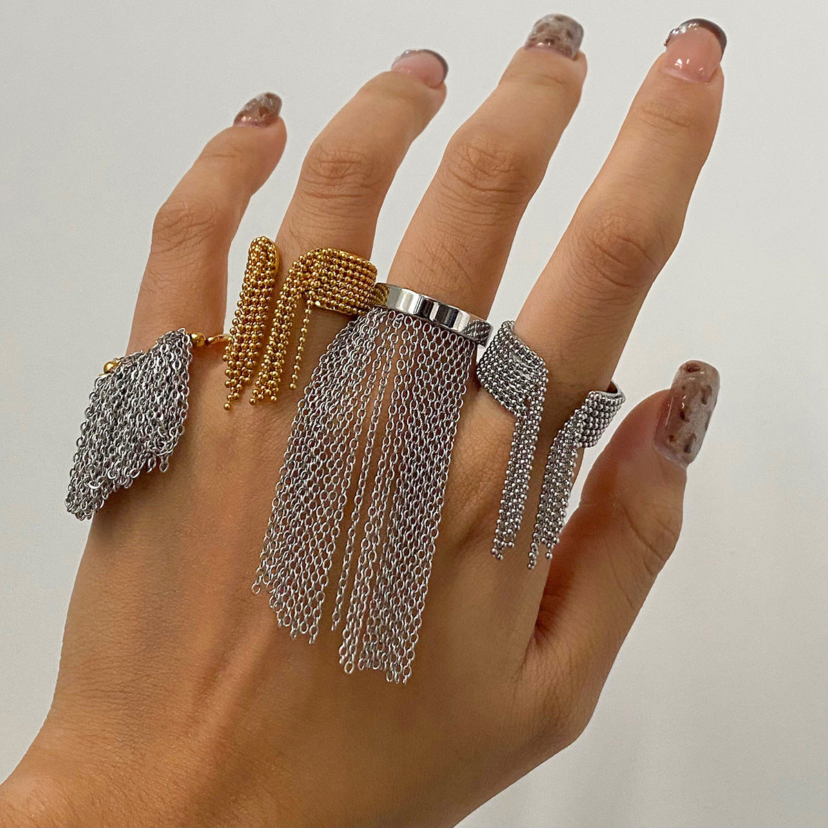 Gold Modern Tassel Ring – Josian