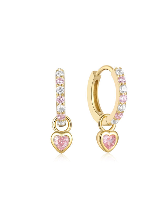 Heart-Shaped Earrings with Cubic Zirconia – Shiveley