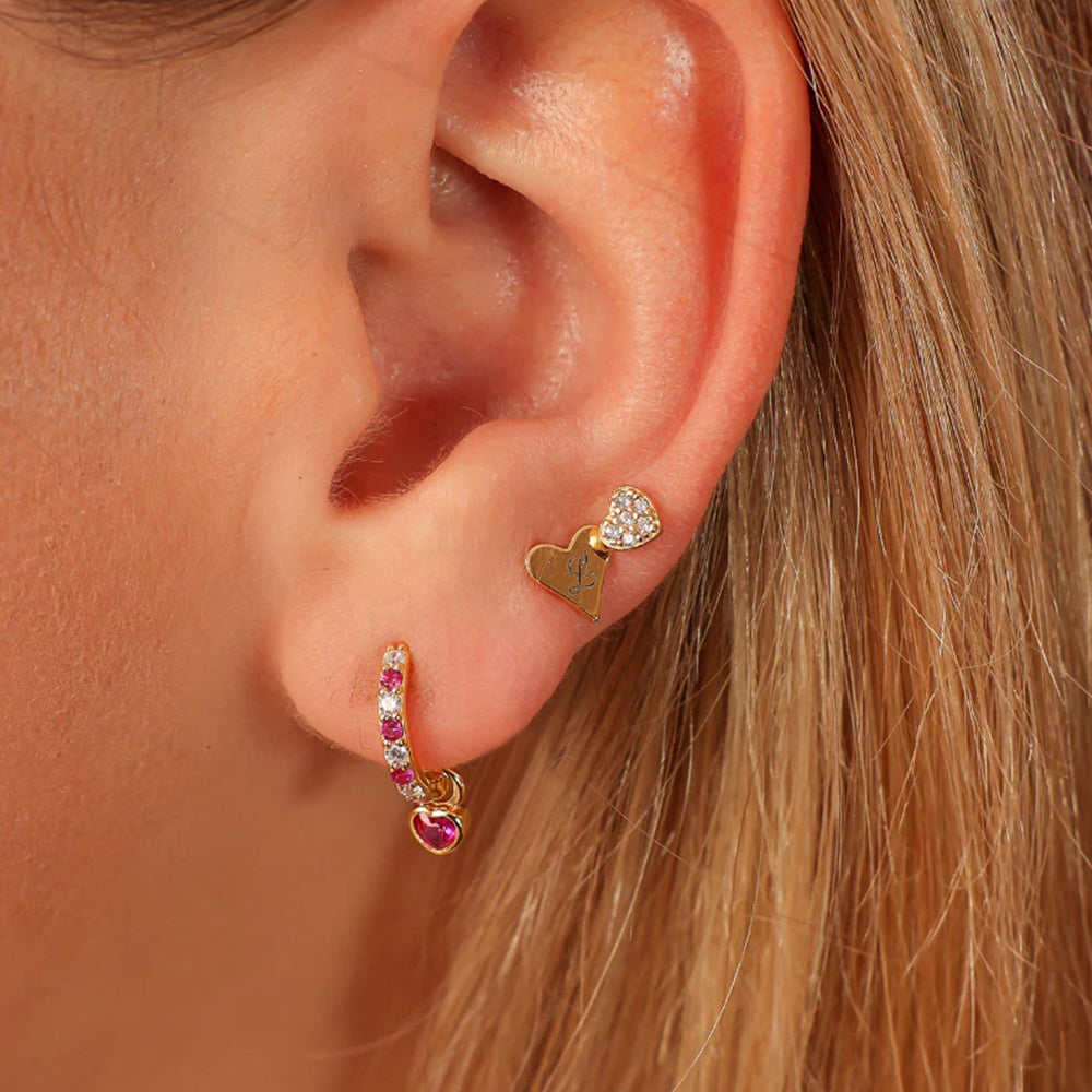 Heart-Shaped Earrings with Cubic Zirconia – Shiveley