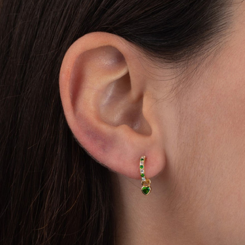 Heart-Shaped Earrings with Cubic Zirconia – Shiveley