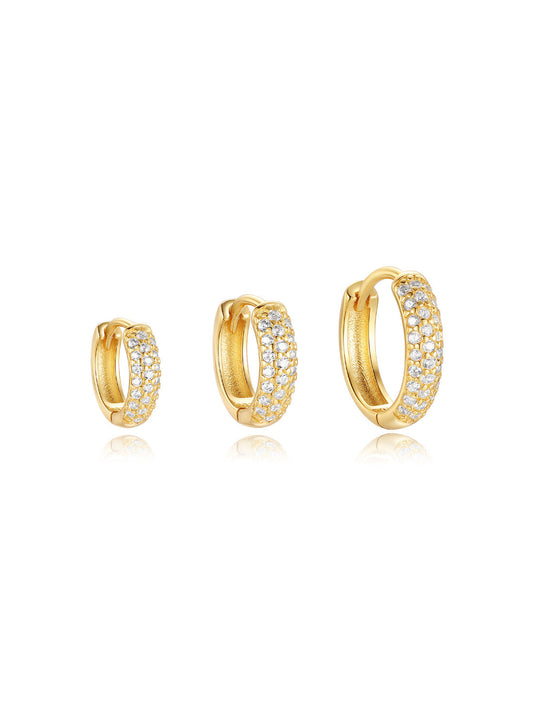 Luxury Wide Hoop Earrings with Cubic Zirconia – Millys