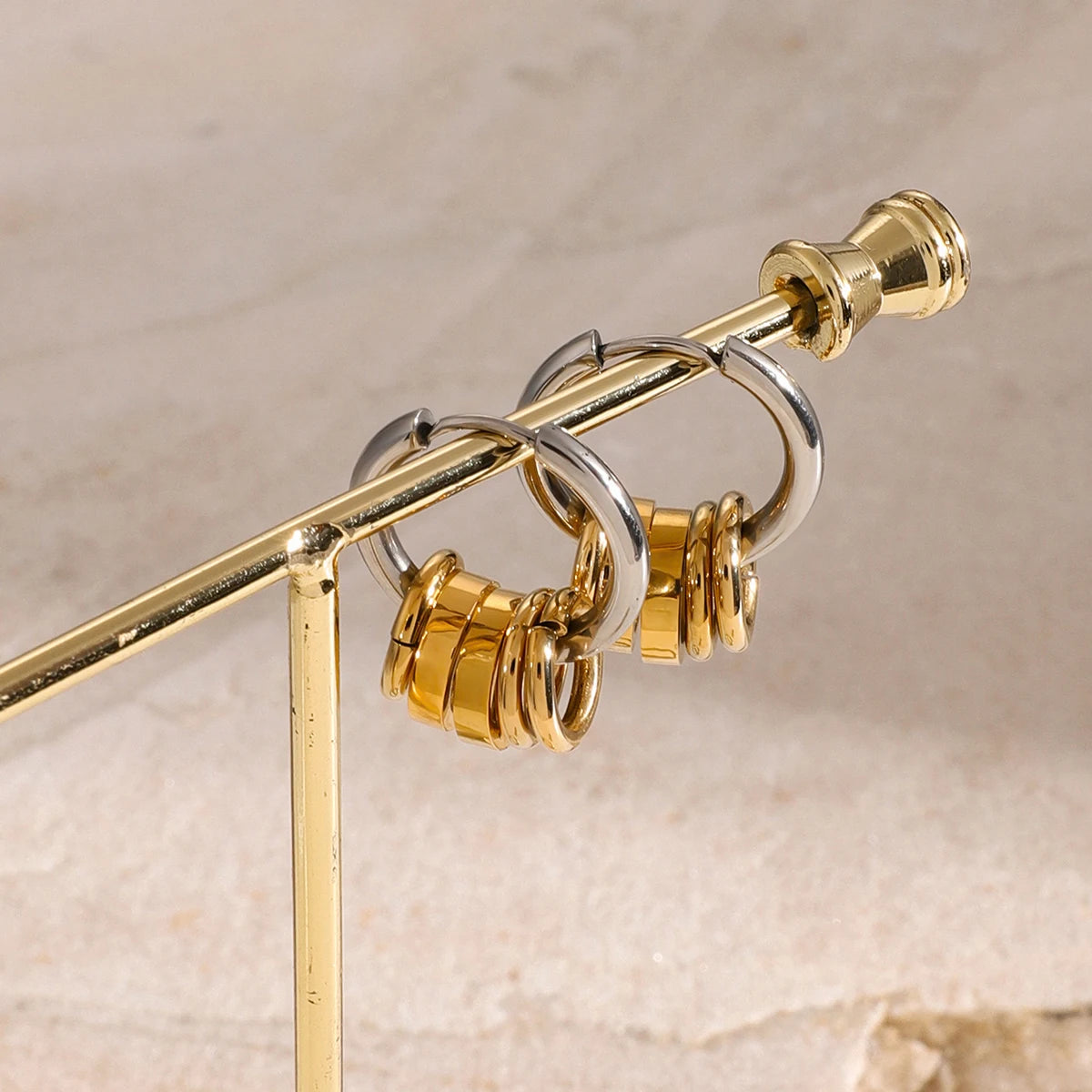 Multi-Layer Geometric Hollow Earrings - Elizabethe