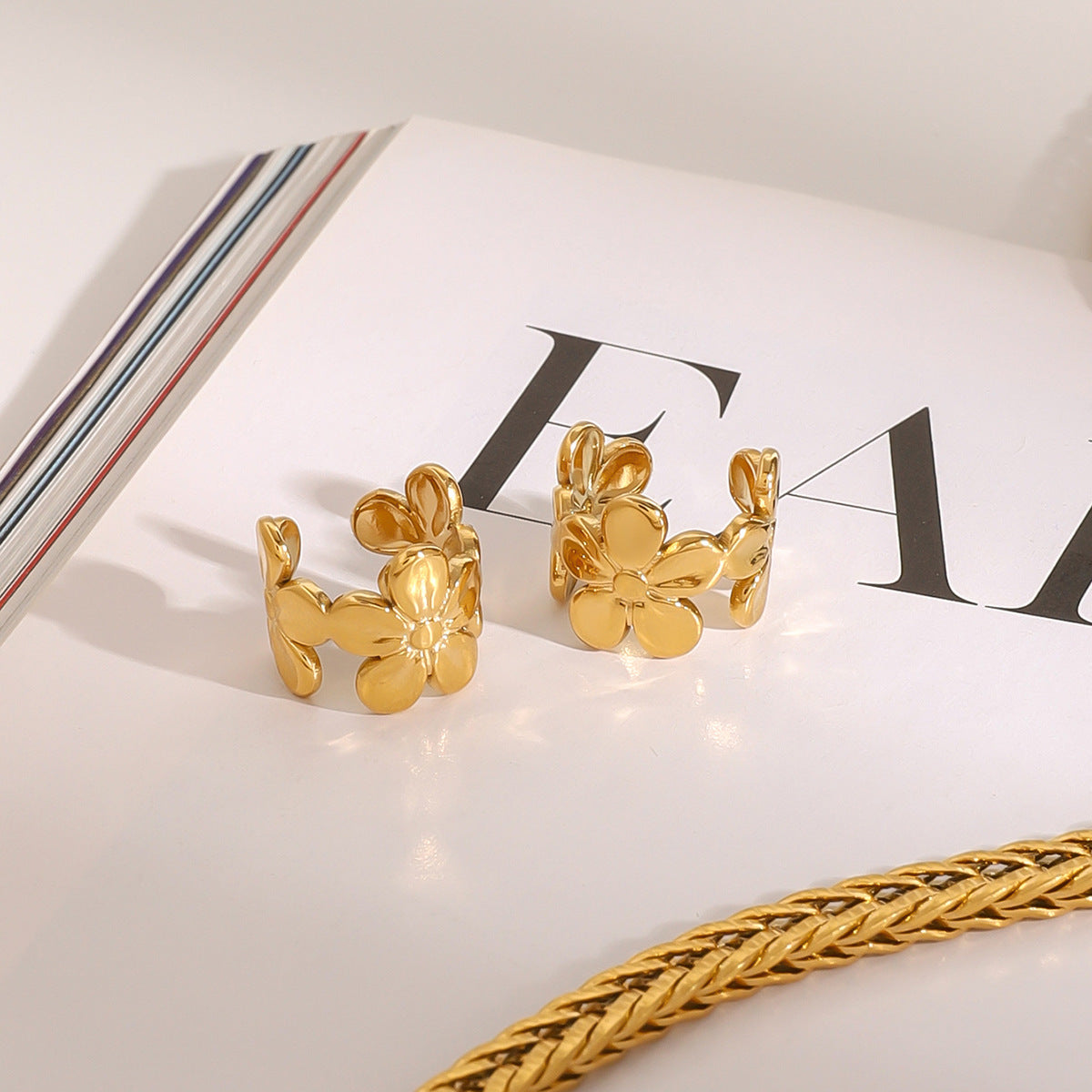 Plumeria Ear Cuff in Lightweight Design - Anne