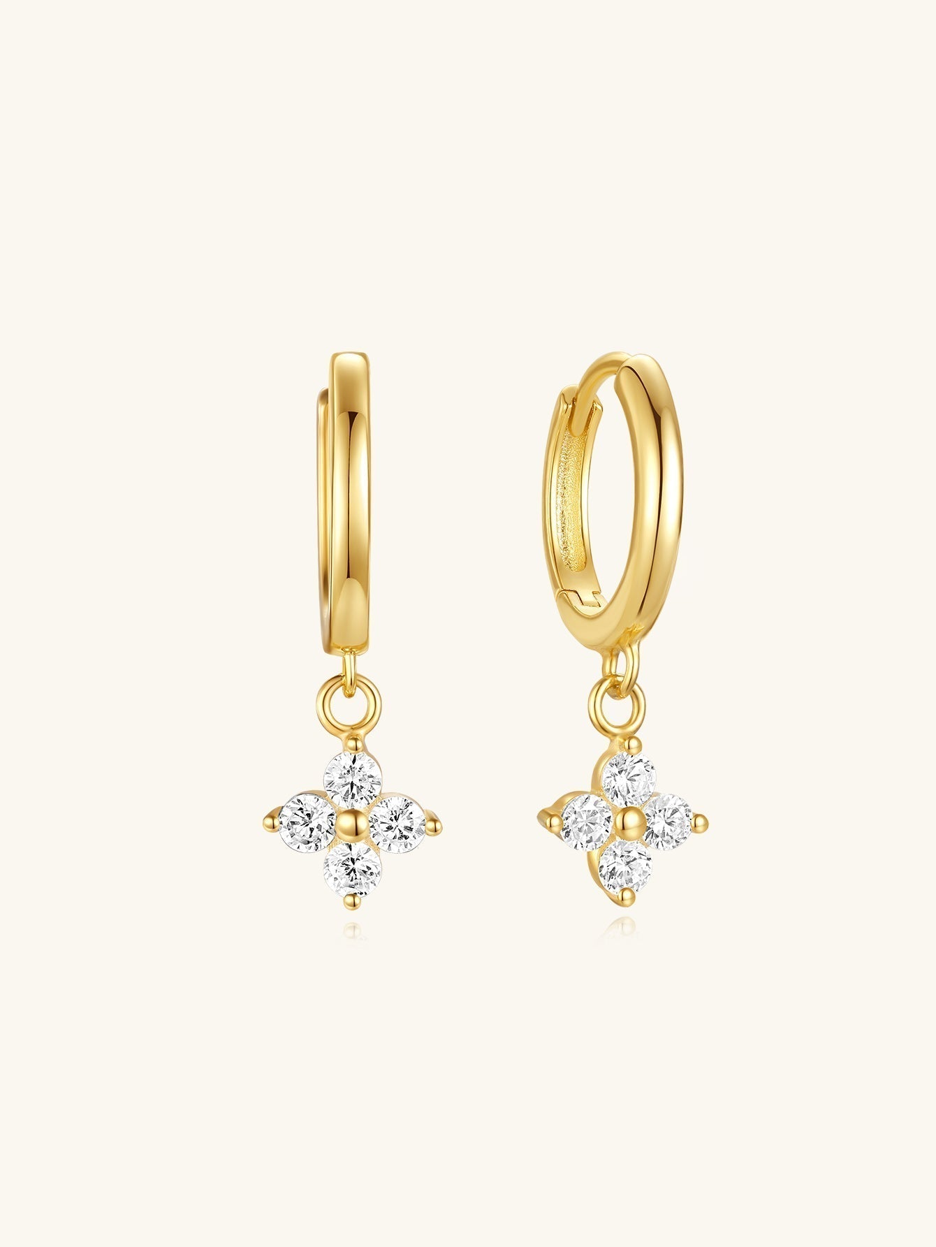 Four Leaf Clover Earrings with Cubic Zirconia – Dorothy