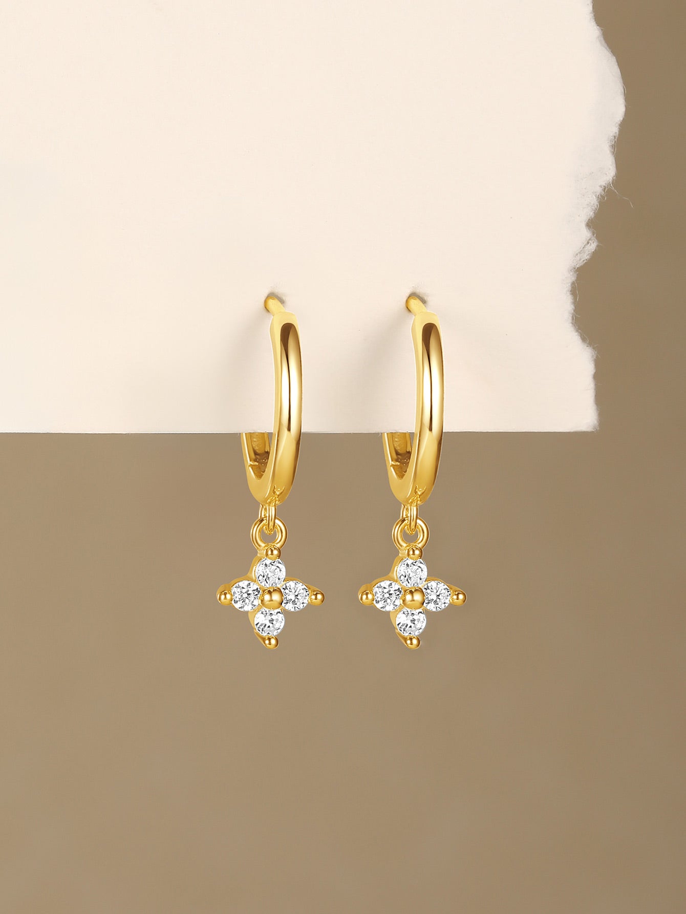 Four Leaf Clover Earrings with Cubic Zirconia – Dorothy