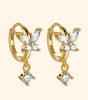 Butterfly Huggie Earrings with Cubic Zirconia - Marye