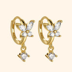 Butterfly Huggie Earrings with Cubic Zirconia - Marye
