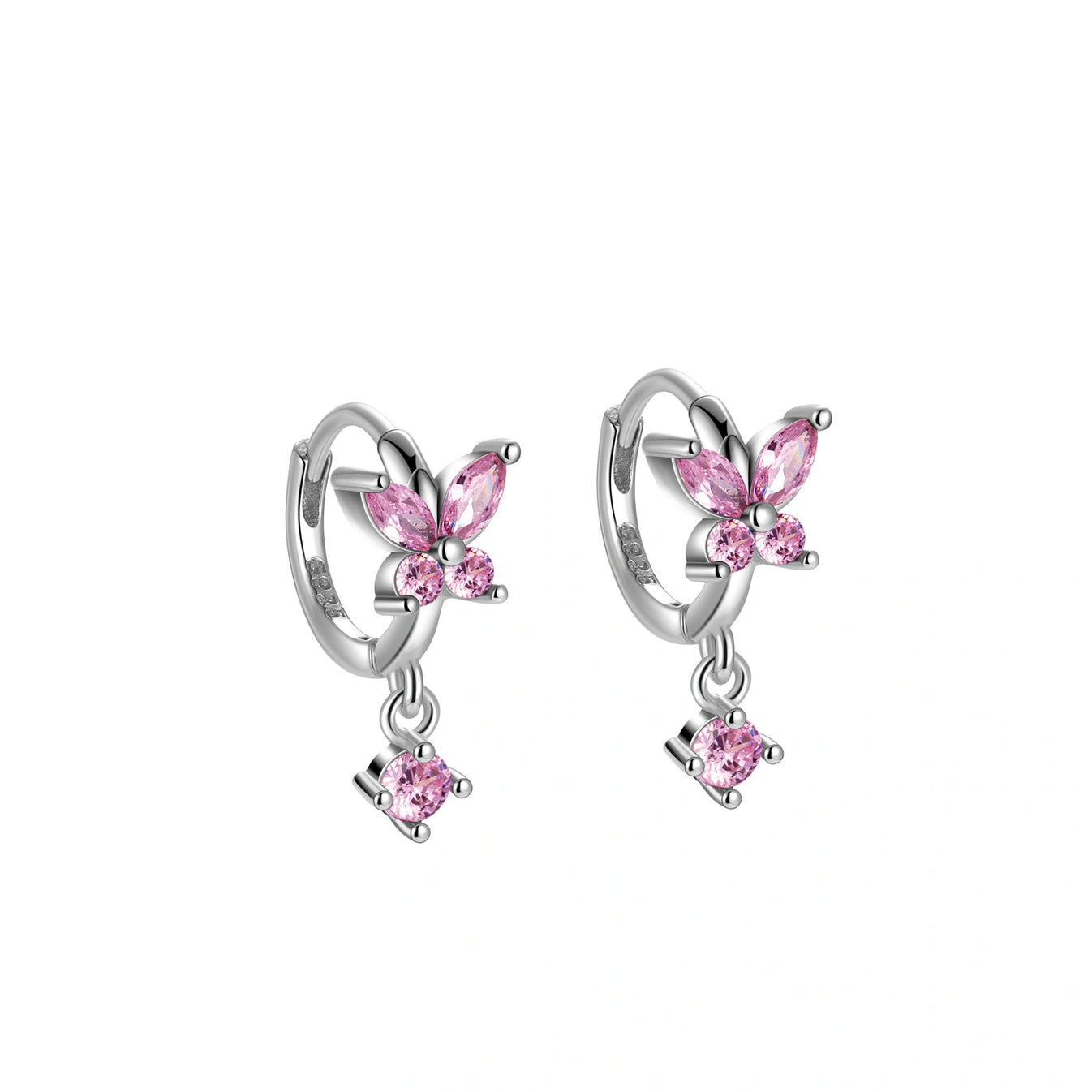 Butterfly Huggie Earrings with Cubic Zirconia - Marye
