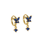 Butterfly Huggie Earrings with Cubic Zirconia - Marye