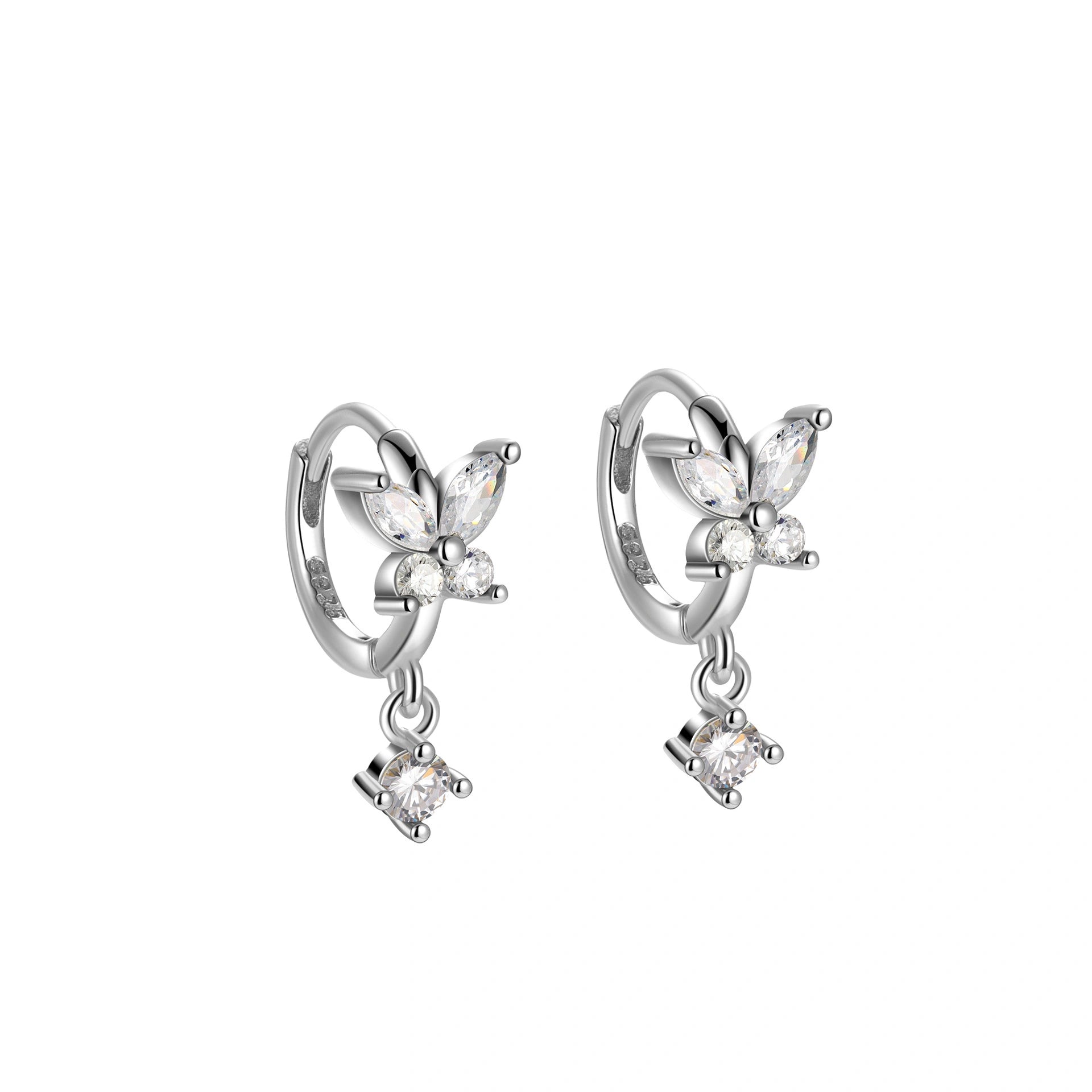 Butterfly Huggie Earrings with Cubic Zirconia - Marye