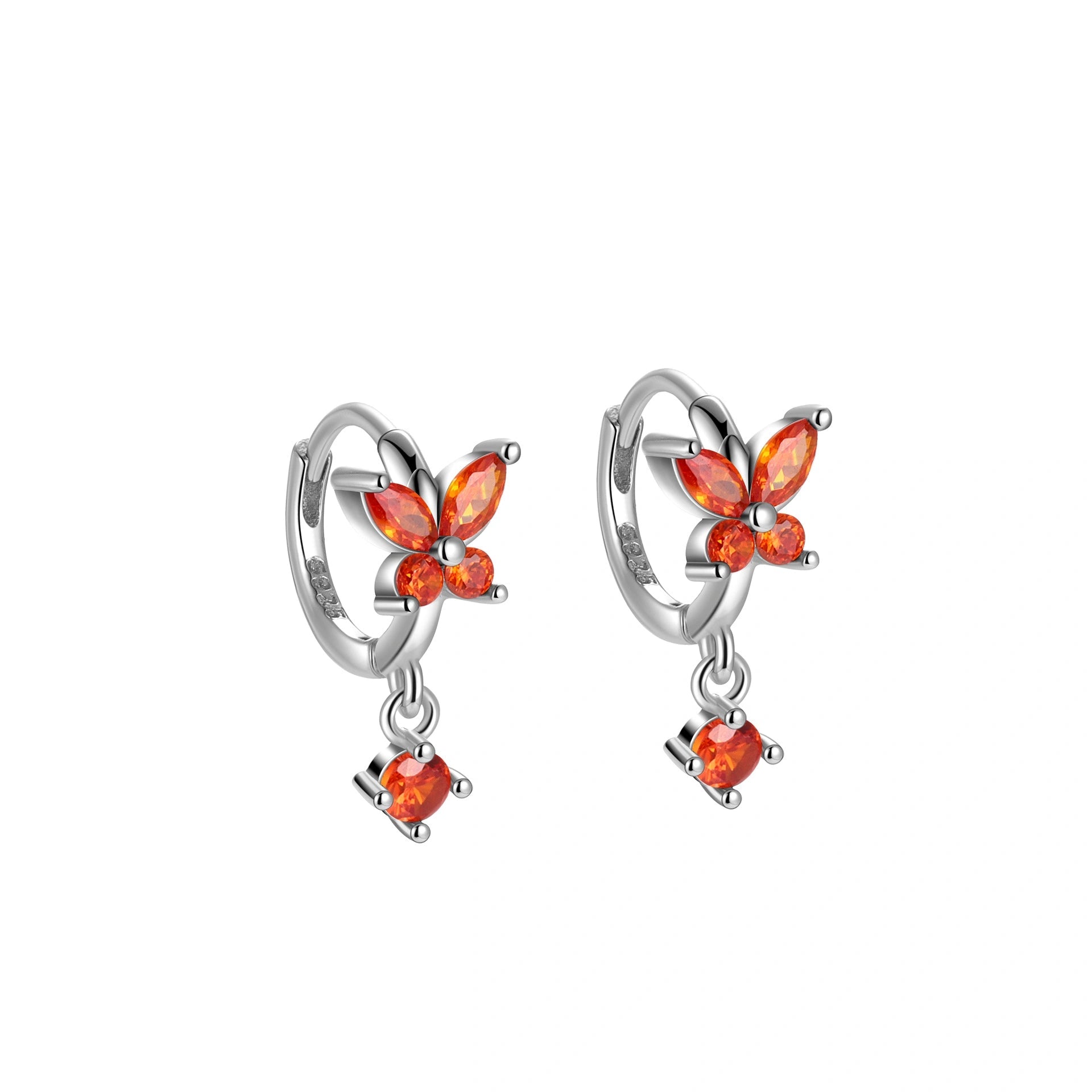 Butterfly Huggie Earrings with Cubic Zirconia - Marye